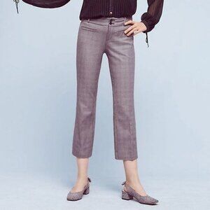Anthropologie Crop Ankle Pants High rise plaid 10
